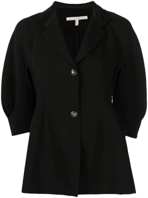 SHIATZY CHEN spread-collar single-breasted jacket Black 123676
