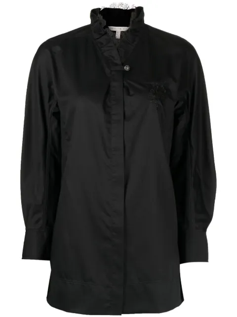 SHIATZY CHEN lace-collar detail shirt Black 123421