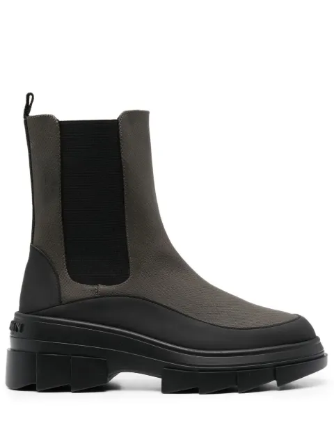 Stuart Weitzman military slip-on boots Green SB792