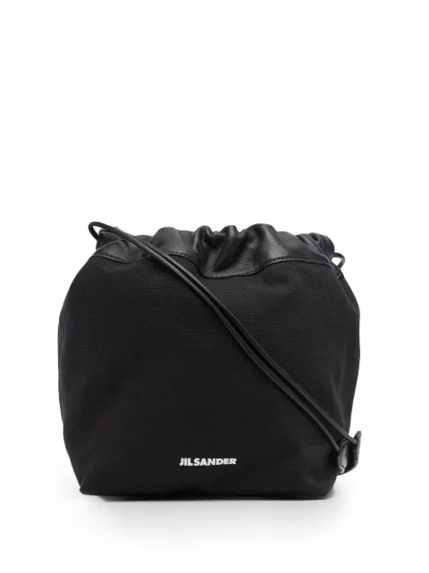 Jil Sander logo drawstring shoulder bag Black J07WG0027P4860