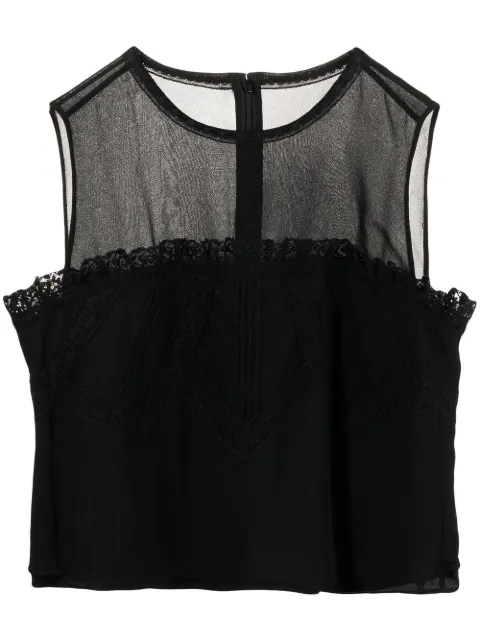 SHIATZY CHEN lace ruffle-detail blouse Black 123254