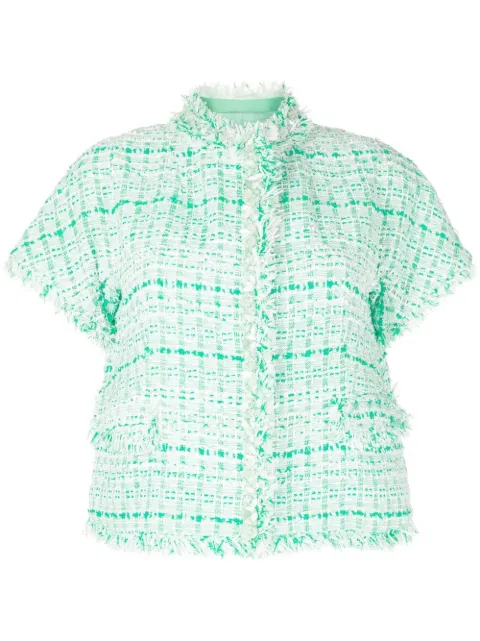 SHIATZY CHEN bead-embellished tweed jacket Green 123126