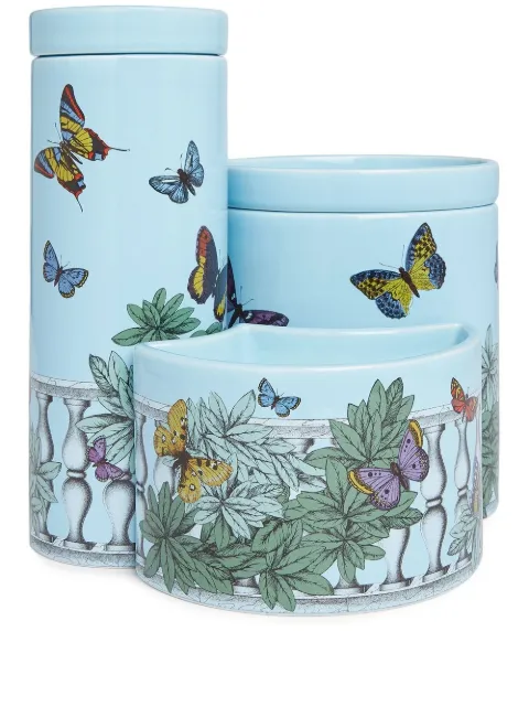 Fornasetti Nel Mentre scented candles (set of 3) Blue FPTRI514YGS