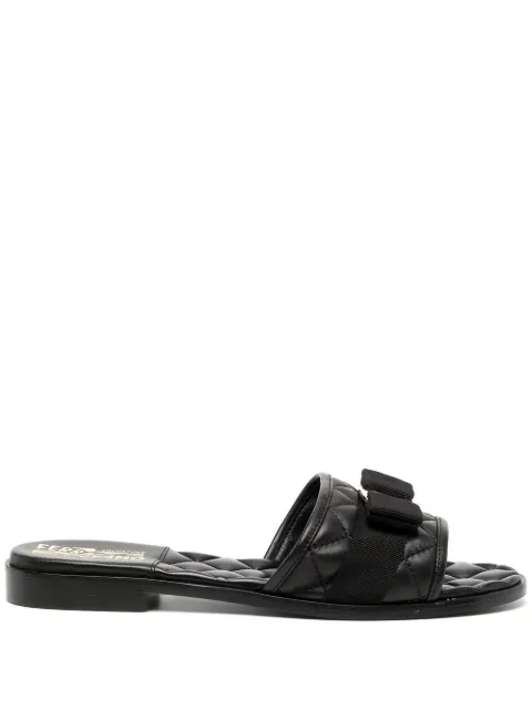 Ferragamo Vara bow quilted slide Black 753739