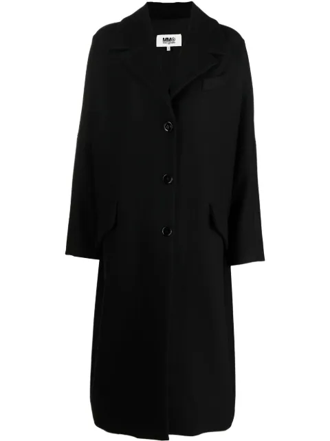 MM6 Maison Margiela single-breasted felted coat Black S52AA0118S52207