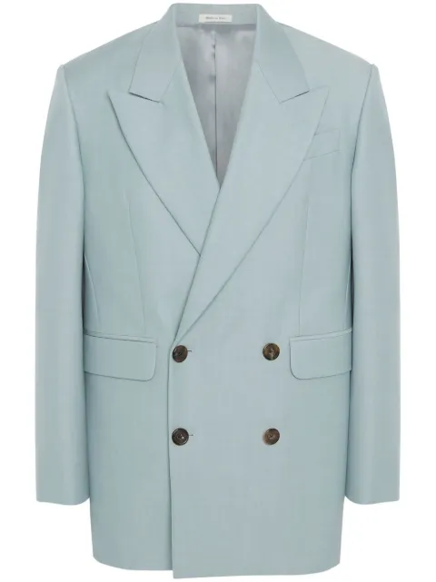Alexander McQueen double-breasted tailored jacket Blue 701833QTU63