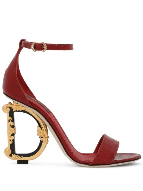 Dolce & Gabbana Baroque DG 105mm leather sandals Red CR0739AC606