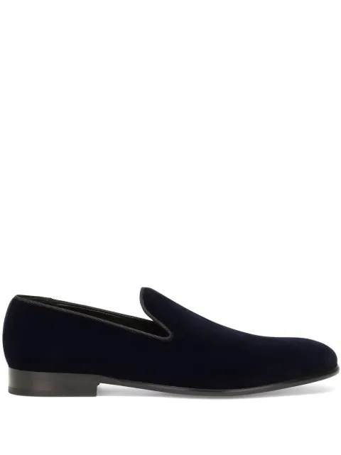 Dolce & Gabbana open-back velvet slippers Blue A50396A6808