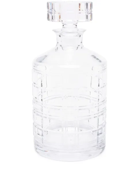 Ralph Lauren Home Hudson Plaid glass decanter Neutrals 680858698001
