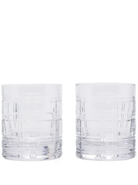 Ralph Lauren Home Hudson Plaid-Tumbler glass Neutrals 680858696001