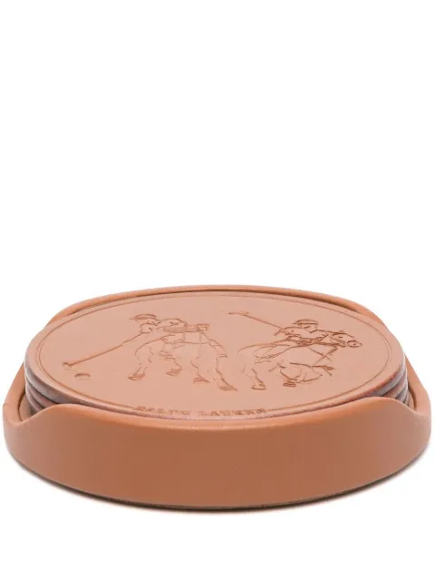 Ralph Lauren Home Garret leather coaster set Brown 680712901001