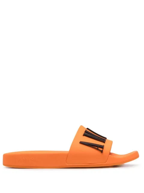 AMIRI logo-embossed slides Orange MFF001