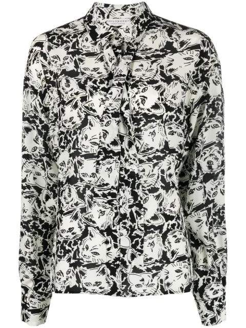 Philosophy Di Lorenzo Serafini Cat Mania silk shirt Black A02135751