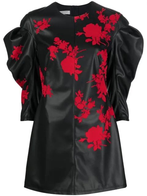 Philosophy Di Lorenzo Serafini floral-print faux-leather mini dress Black A04405740