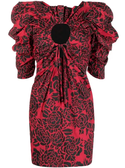 Philosophy Di Lorenzo Serafini puff-sleeved draped dress Red V04285753