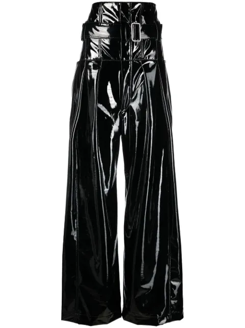 Philosophy Di Lorenzo Serafini high-shine wide-leg trousers Black A03487140