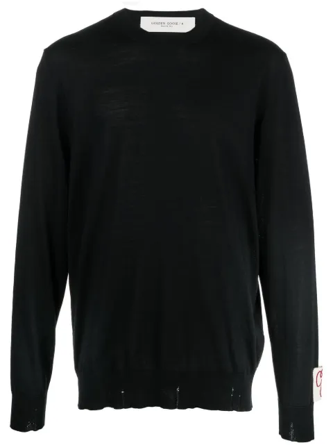 Golden Goose round-neck virgin wool sweater Black GMP00947P000665