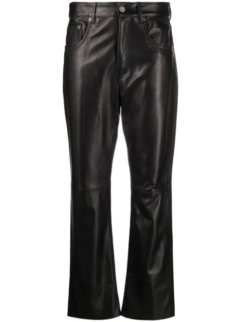 Golden Goose straight-leg leather trousers Black GWP01062P00065490100