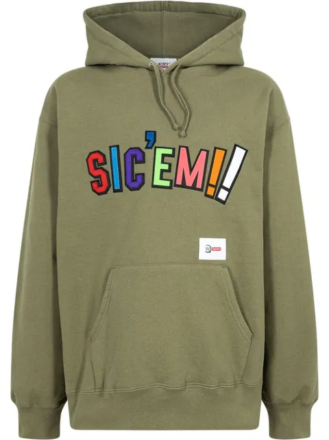 Supreme x WTAPS Sic'Em! hoodie Green SU11189
