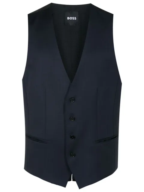 BOSS button-down tailored waistcoat Black 50469160