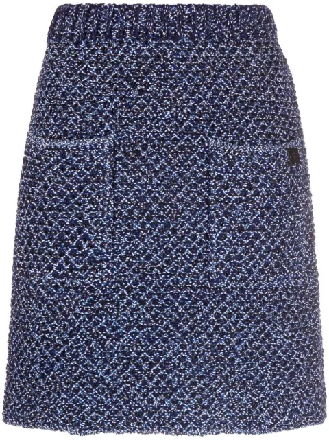 Ferragamo high-waisted tweed miniskirt Blue 755221