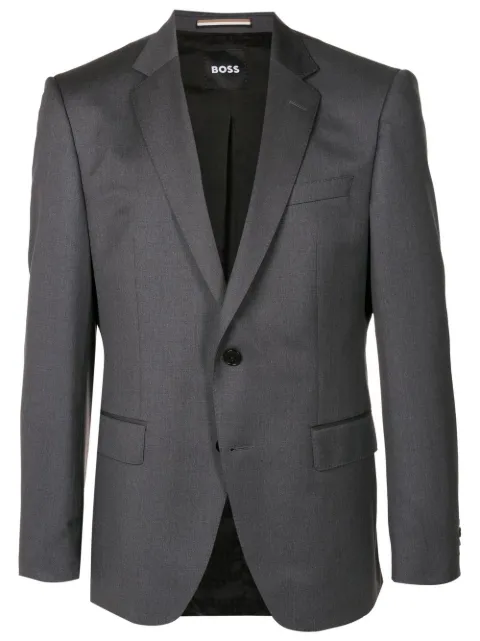 BOSS single-breasted fitted blazer Grey 50469171