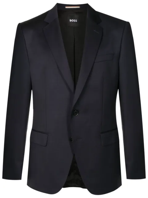 BOSS slim-fit suit jacket in virgin-wool serge Blue 50469171