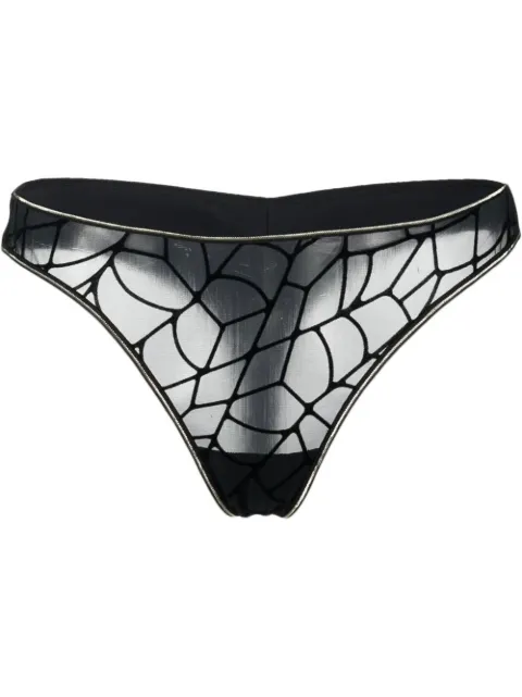 Marlies Dekkers The Adventuress embroidered sheer thong Black 35903
