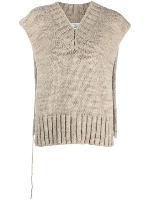 Maison Margiela Botanical Dye knitted vest Neutrals SI0TH0001S17802