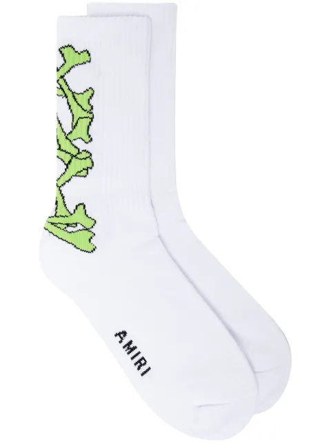 AMIRI logo-print socks White PF22MHR007