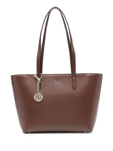DKNY logo-plaque leather tote bag Brown R74A3014091