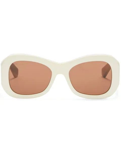 Off-White Eyewear logo-print sunglasses Brown OERI059F22PLA0010264