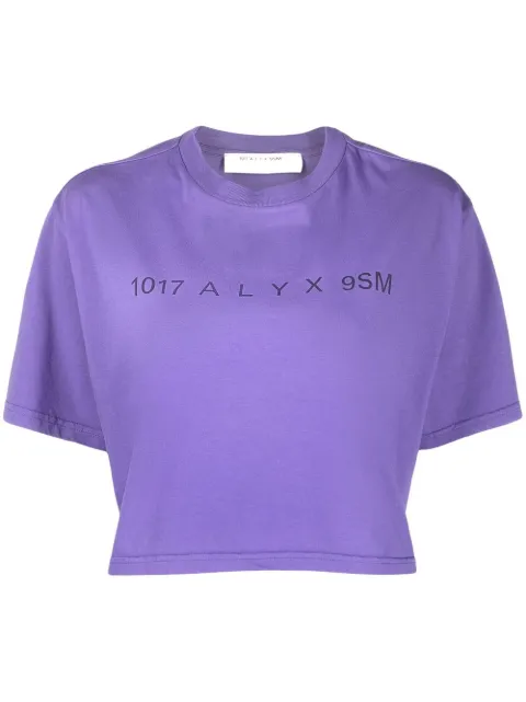 1017 ALYX 9SM logo-print cropped T-shirt Purple AAWTS0317FA02