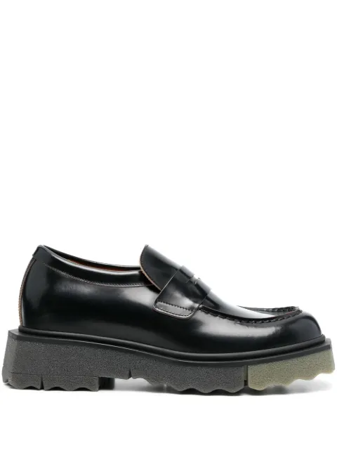 Off-White leather sponge loafers Black OMIG003F22LEA0011056