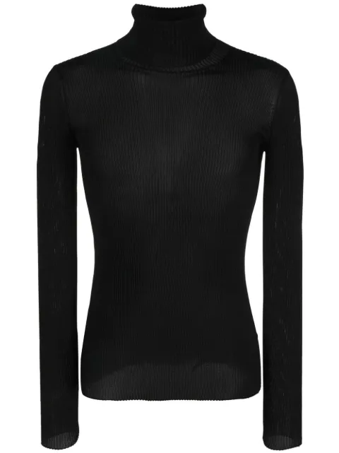 Off-White Helvet fine-knit ribbed jumper Black OMHF041F22KNI001