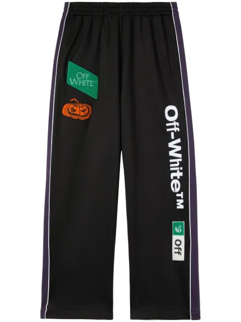 Off-White logo-patch track pants Black OMCJ020F22FAB0011001
