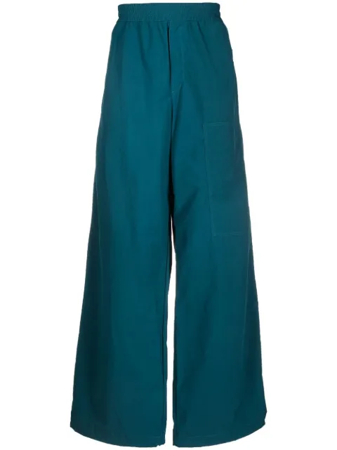 Off-White elasticated-waist wide-leg trousers Blue OMCA238F22FAB0025900