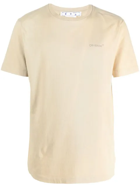 Off-White logo-print short-sleeve T-shirt Neutrals OMAA027F22JER0021717