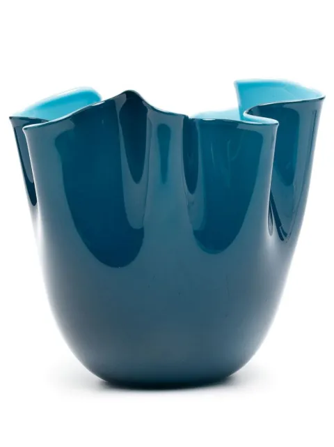 Venini Opalino two-tone porcelain vase Blue FO370004000O0ATN