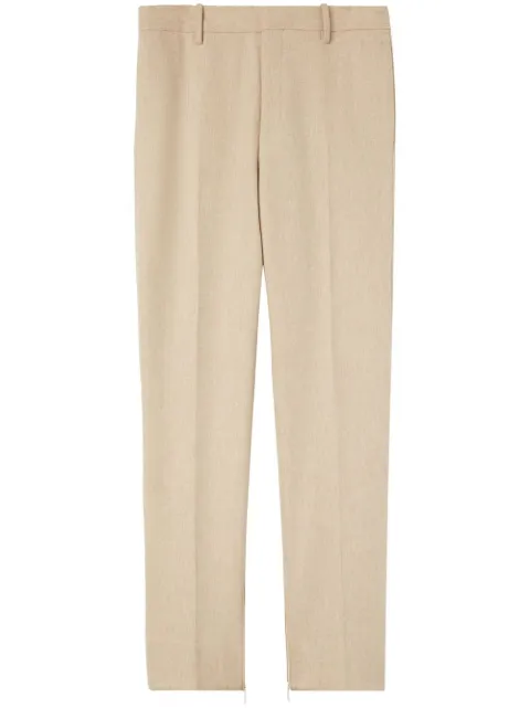 Off-White logo-tag slim-cut trousers Neutrals OMCA248F22FAB0016100