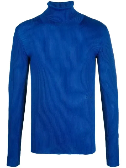 Off-White funnel-neck long-sleeve top Blue OMHF041F22KNI0014545