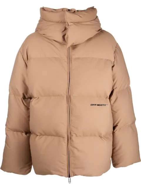 Off-White Race canvas down padded jacket Brown OMED048F22FAB0016210