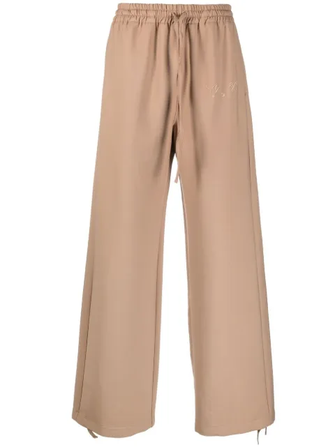Off-White embroidered-logo track pants Neutrals OMCJ022F22FAB0016262