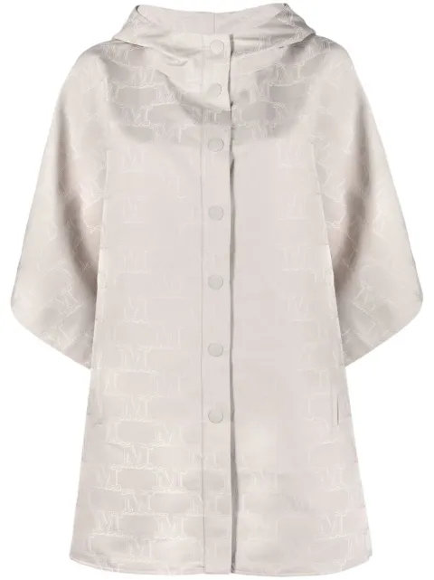 Max Mara monogram jacquard satin coat Neutrals 47360527600