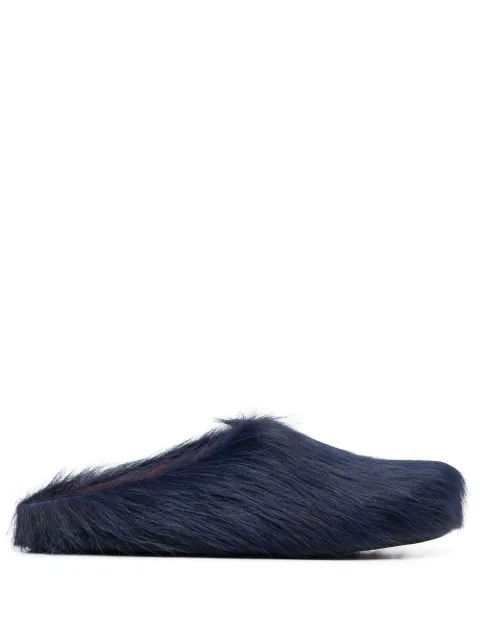 Marni Fussbet Sabot calf-hair slippers Blue SBMR000600P4122