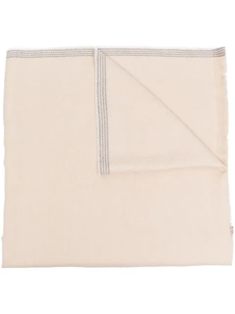 Brunello Cucinelli stripe-detail silk scarf Neutrals MSC665ORCJ007