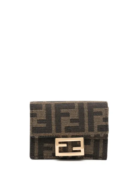 FENDI FF-logo pattern wallet Brown 8M0395A98P