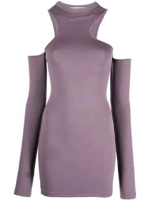 Off-White asymmetric cold-shoulder minidress Purple OWDB399F22JER0013535