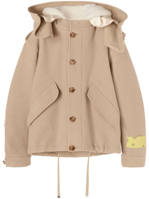 Off-White hooded short parka coat Neutrals OWEC003F22FAB0016100