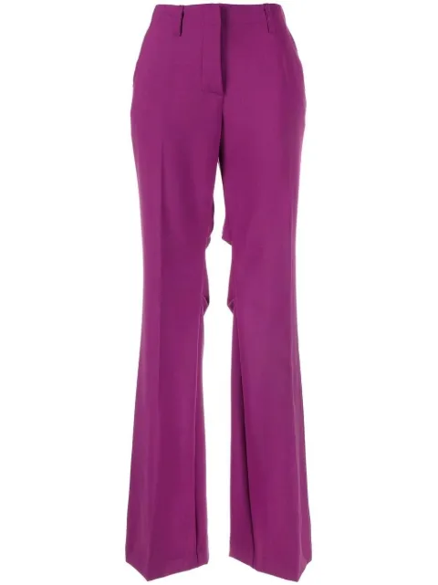 Off-White mid-rise flared trousers Purple OWCA161F22FAB0023200